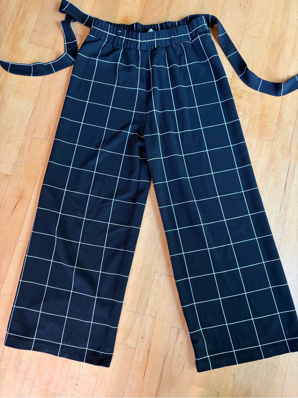 Sweet Rain Wide Legged Academia Paloozo Pants Sz XL Belted Stretchy Knit Office